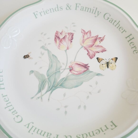 Lenox Butterfly Meadow Round Serving Platter 12" Floral & Butterfly Tray - Picture 3 of 9